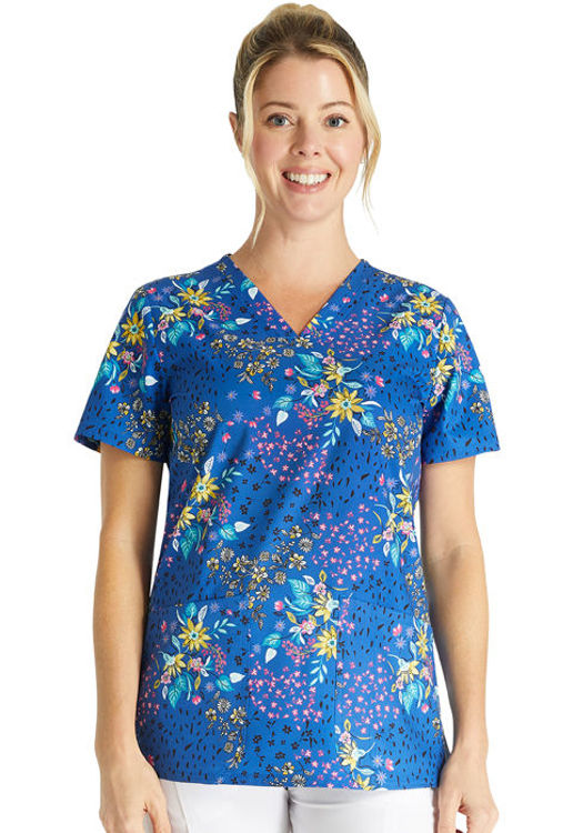 Picture of CK671 - V-Neck Print Top