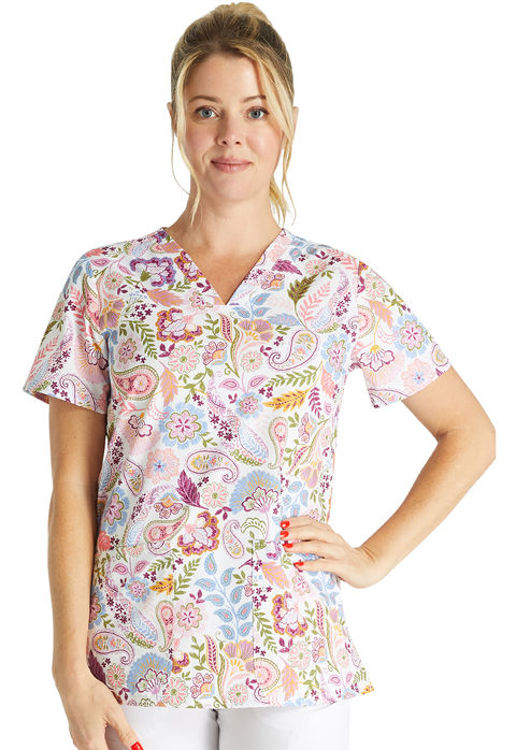 Picture of CK671 - V-Neck Print Top