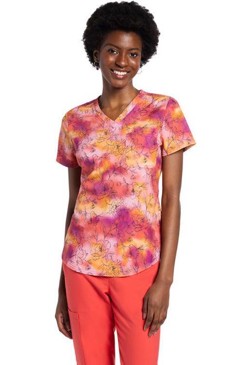 Picture of CK664 - V-Neck Tuckable Print Top