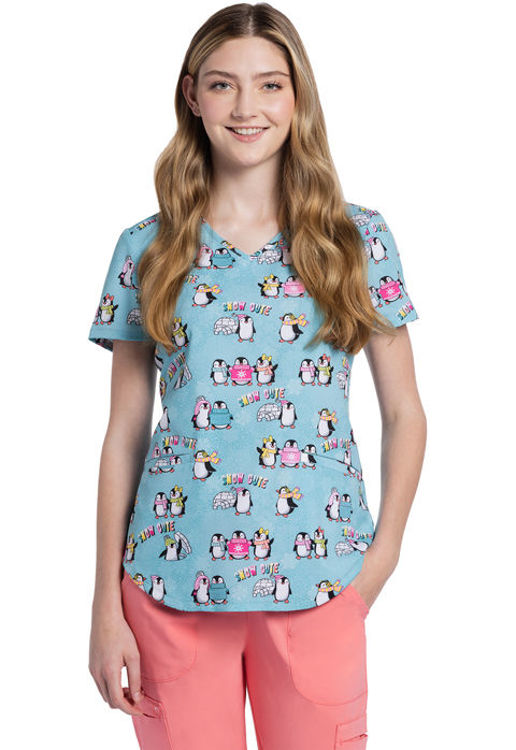 Picture of CK637 - V-Neck Print Top