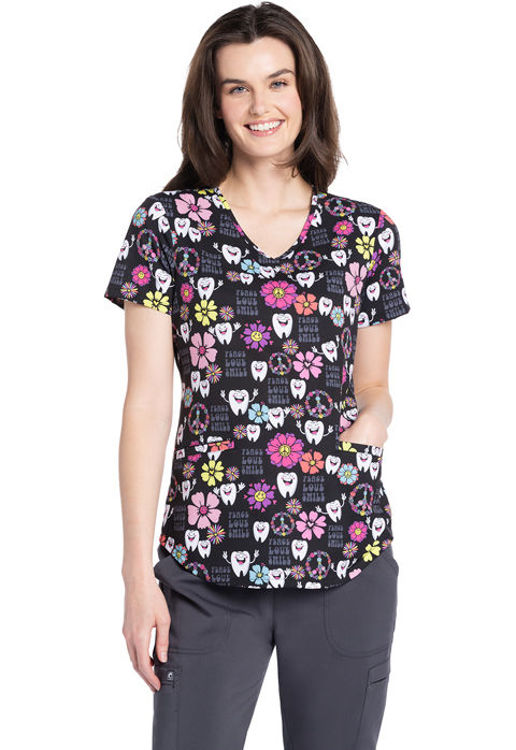 Picture of CK637 - V-Neck Print Top