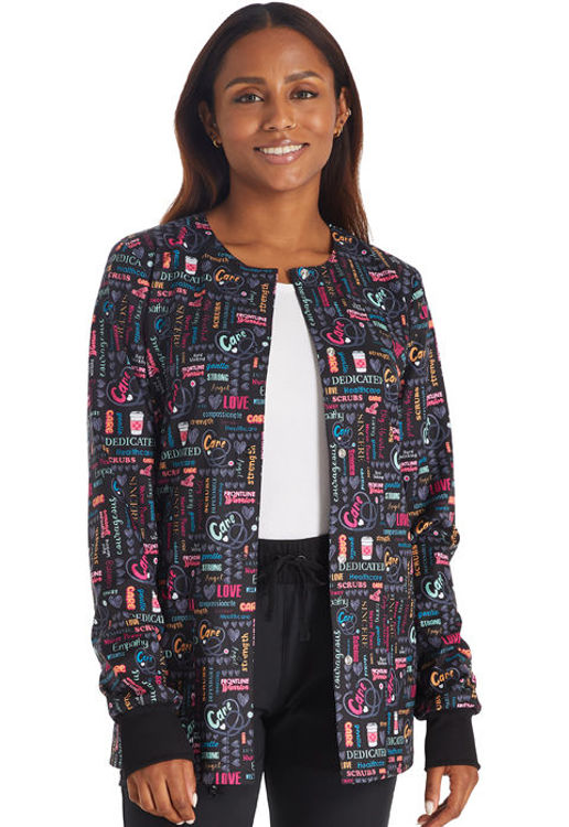 Picture of CK321 - Snap Front Print Warm-up Jacket