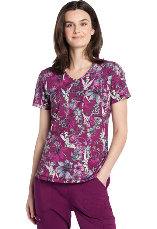 Picture of TF786 - Rounded Print V-Neck Top