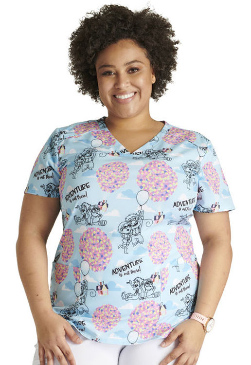 Picture of TF776 - V-Neck Print Top