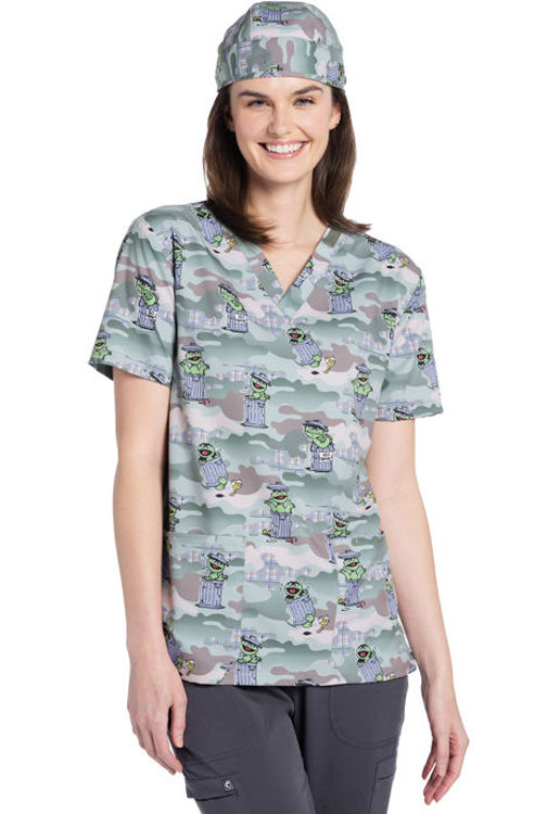 Picture of TF728 - Unisex V-Neck Print Top