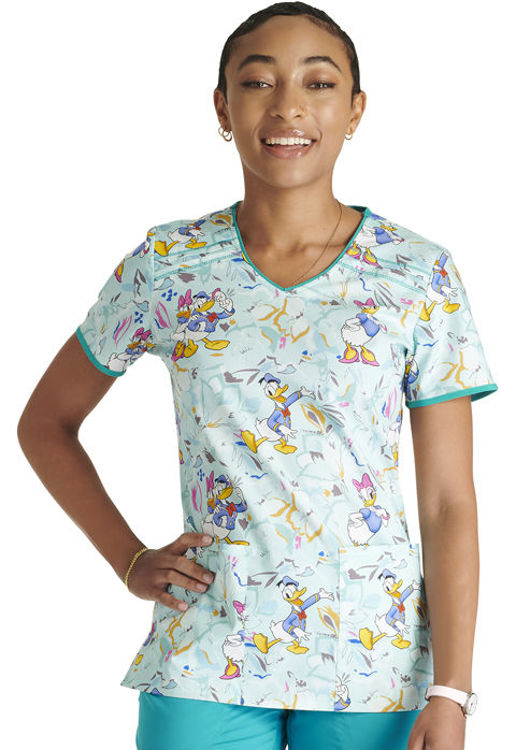 Picture of TF686 - V-Neck Print Top