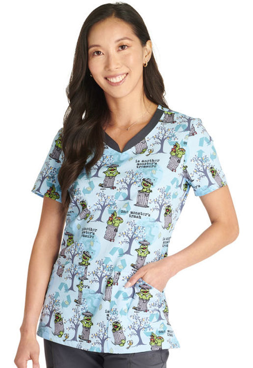 Picture of TF671 - V-Neck Print Top