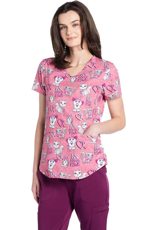 Picture of CK637 - V-Neck Print Top