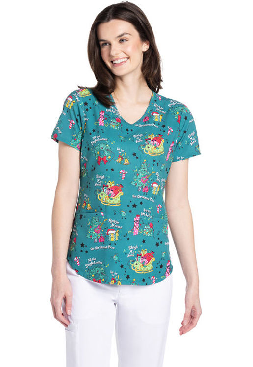 Picture of CK637 - V-Neck Print Top