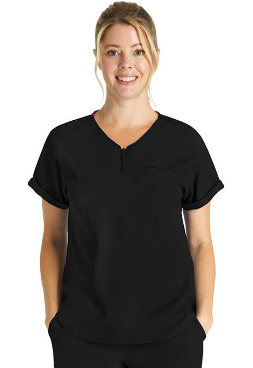 Picture of CKA702 - Zip V-Neck Tuckable Top