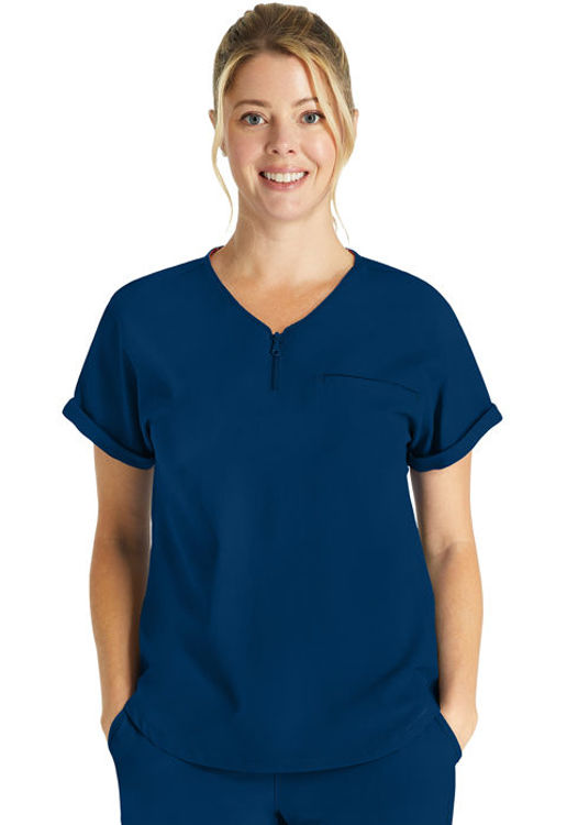 Picture of CKA702 - Zip V-Neck Tuckable Top