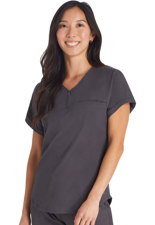 Picture of CKA702 - Zip V-Neck Tuckable Top