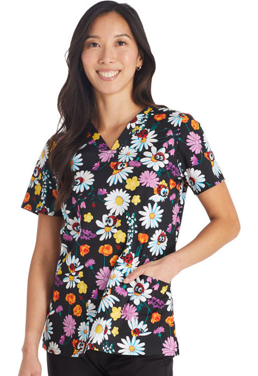 Picture of CK651 - V-Neck Print Top