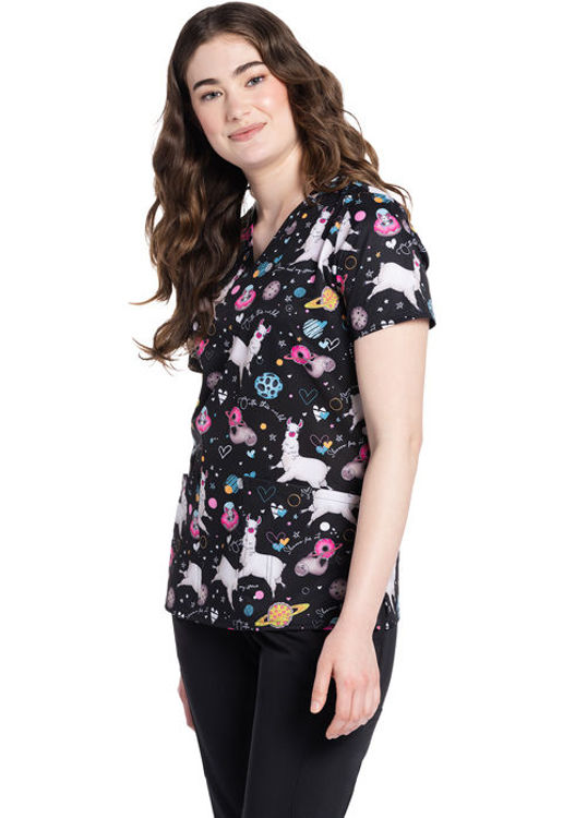 Picture of CK671 - V-Neck Print Top