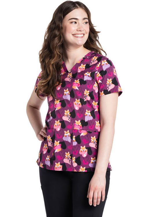 Picture of CK671 - V-Neck Print Top