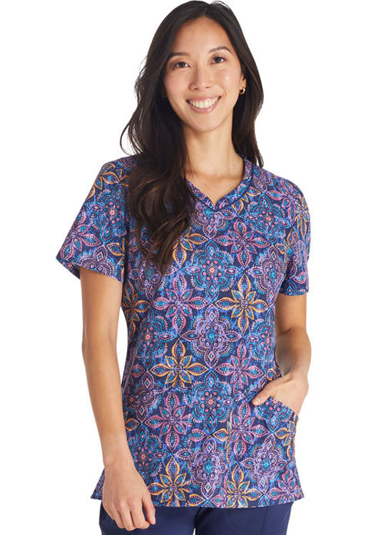 Picture of CK678 - V-Neck Print Top