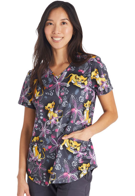 Picture of TF737 - V-Neck Print Top