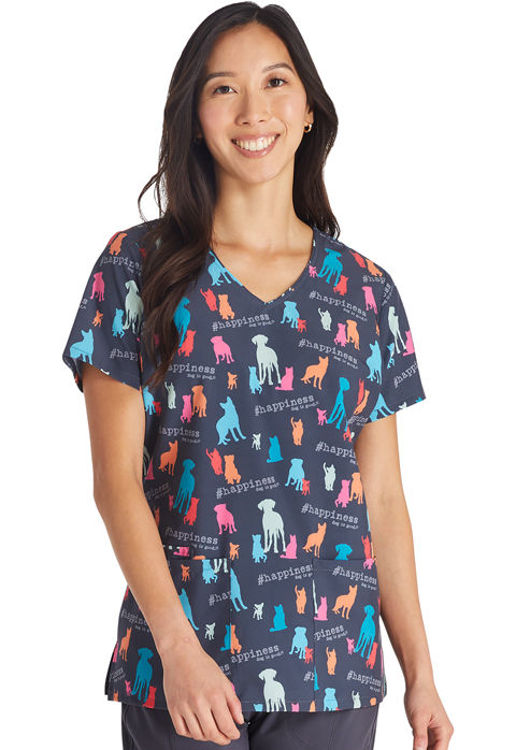 Picture of TF614 - V-Neck Print Top