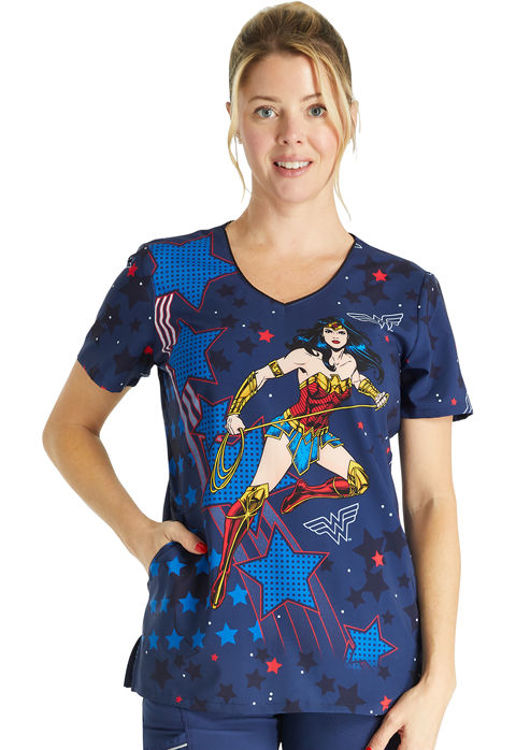 Picture of TF626 - V-Neck Print Top