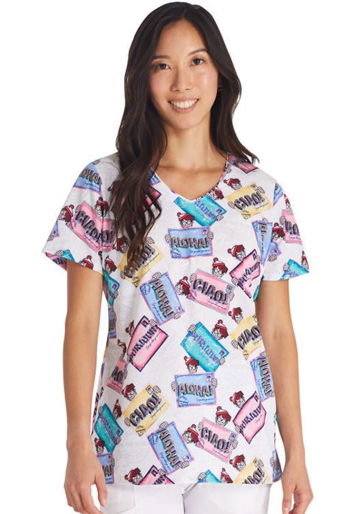 Picture of TF626 - V-Neck Print Top