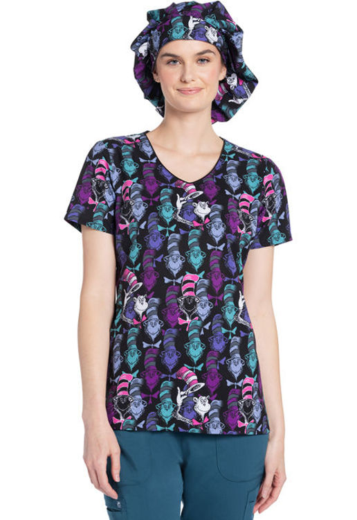 Picture of TF626 - V-Neck Print Top