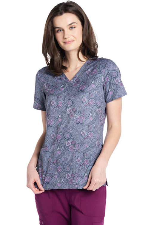 Picture of CK671 - V-Neck Print Top