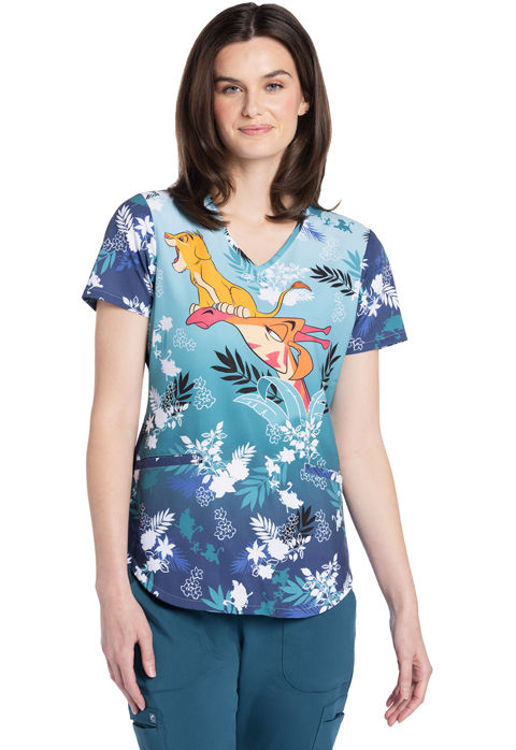 Picture of TF737 - V-Neck Print Top