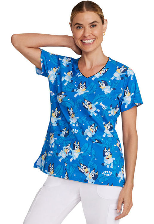 Picture of TF614 - V-Neck Print Top