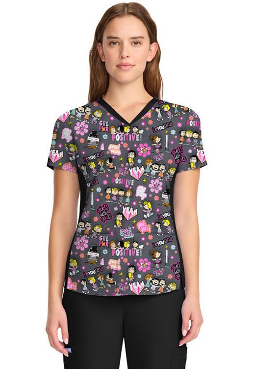 Picture of TF783 - V-Neck Print Top