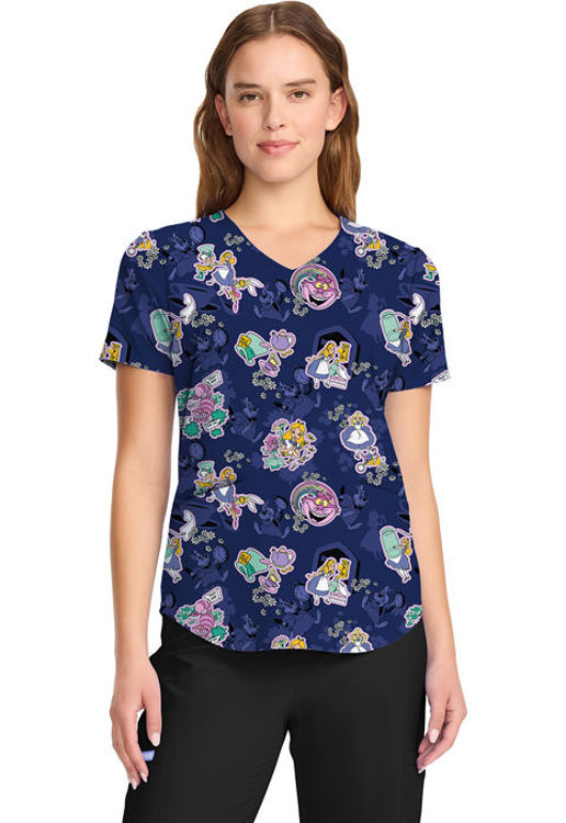 Picture of TF737 - V-Neck Print Top