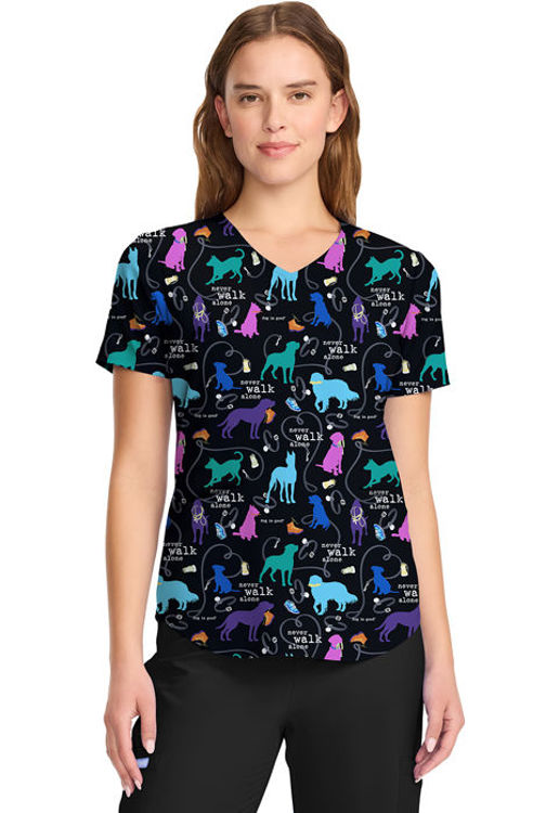 Picture of TF737 - V-Neck Print Top