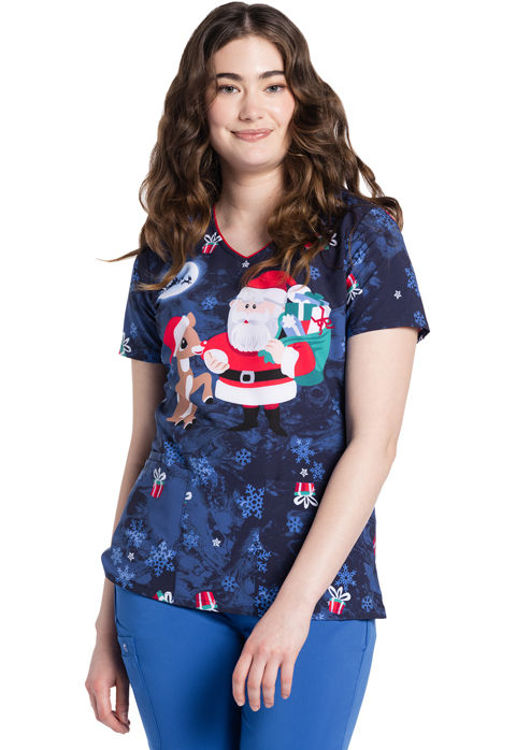 Picture of TF614 - V-Neck Print Top