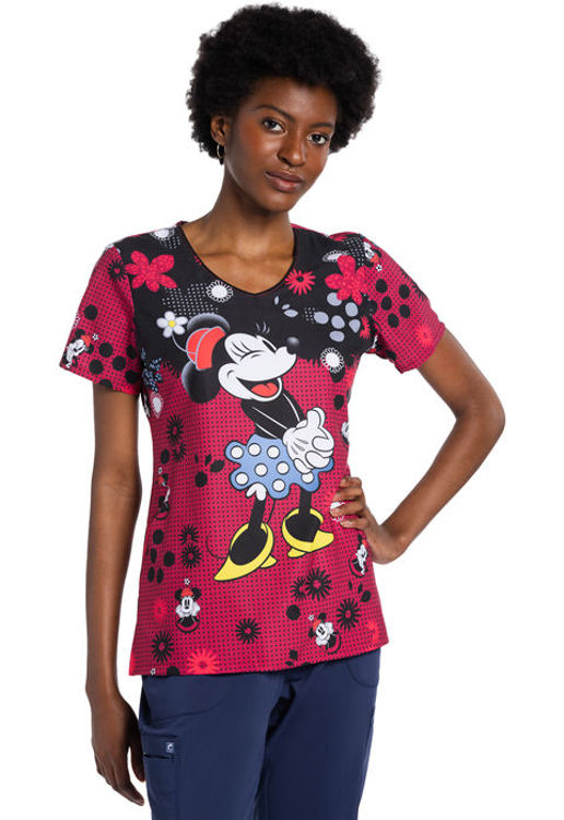 Picture of TF626 - V-Neck Print Top