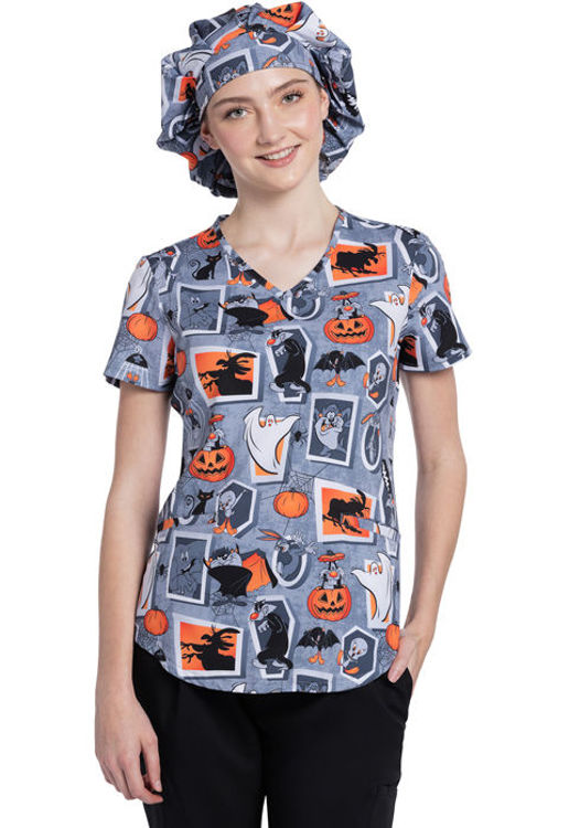 Picture of TF737 - V-Neck Print Top