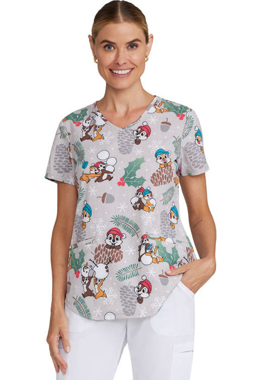 Picture of TF737 - V-Neck Print Top