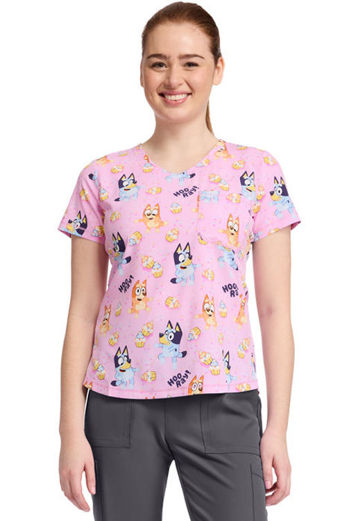 Picture of TF786 - Rounded Print V-Neck Top