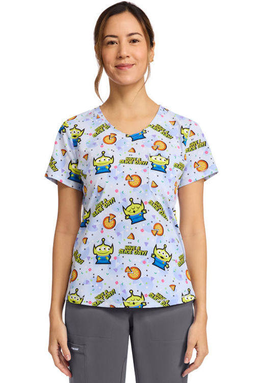 Picture of TF786 - Rounded Print V-Neck Top