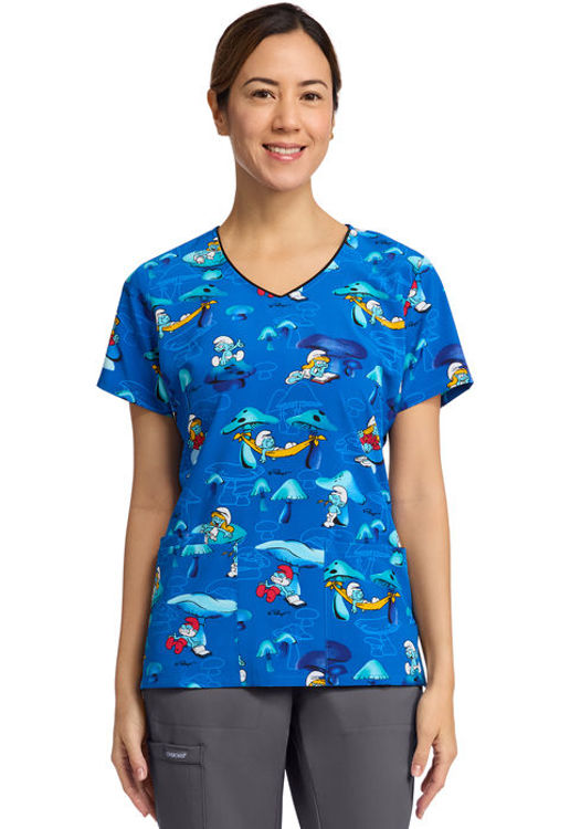 Picture of TF614 - V-Neck Print Top