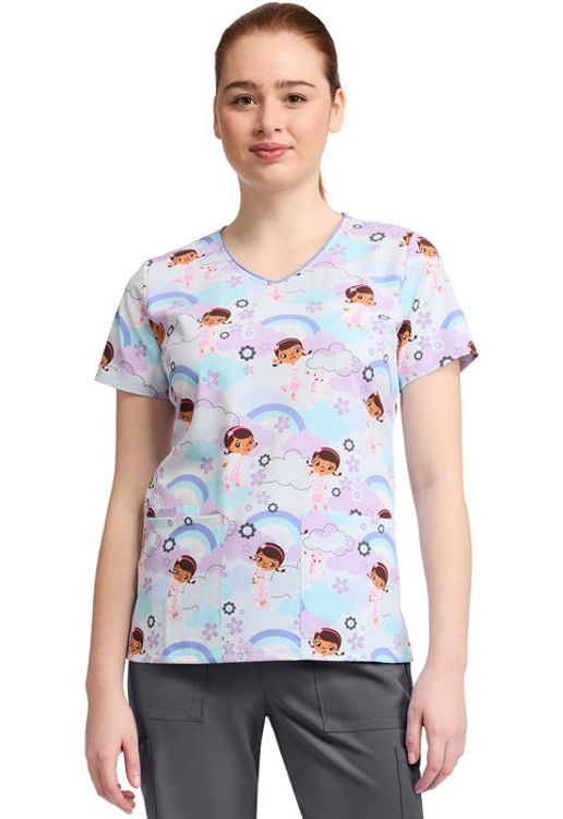 Picture of TF614 - V-Neck Print Top