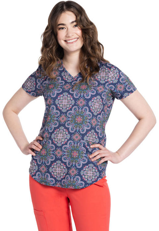 Picture of CK637 - V-Neck Print Top